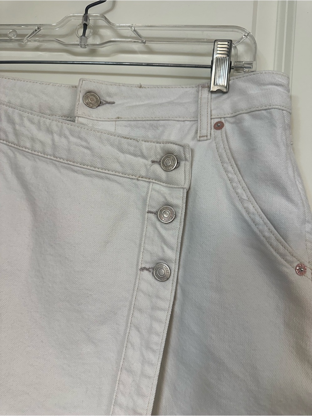 White Asymmetrical Mini Skirt - Picture 4 of 13